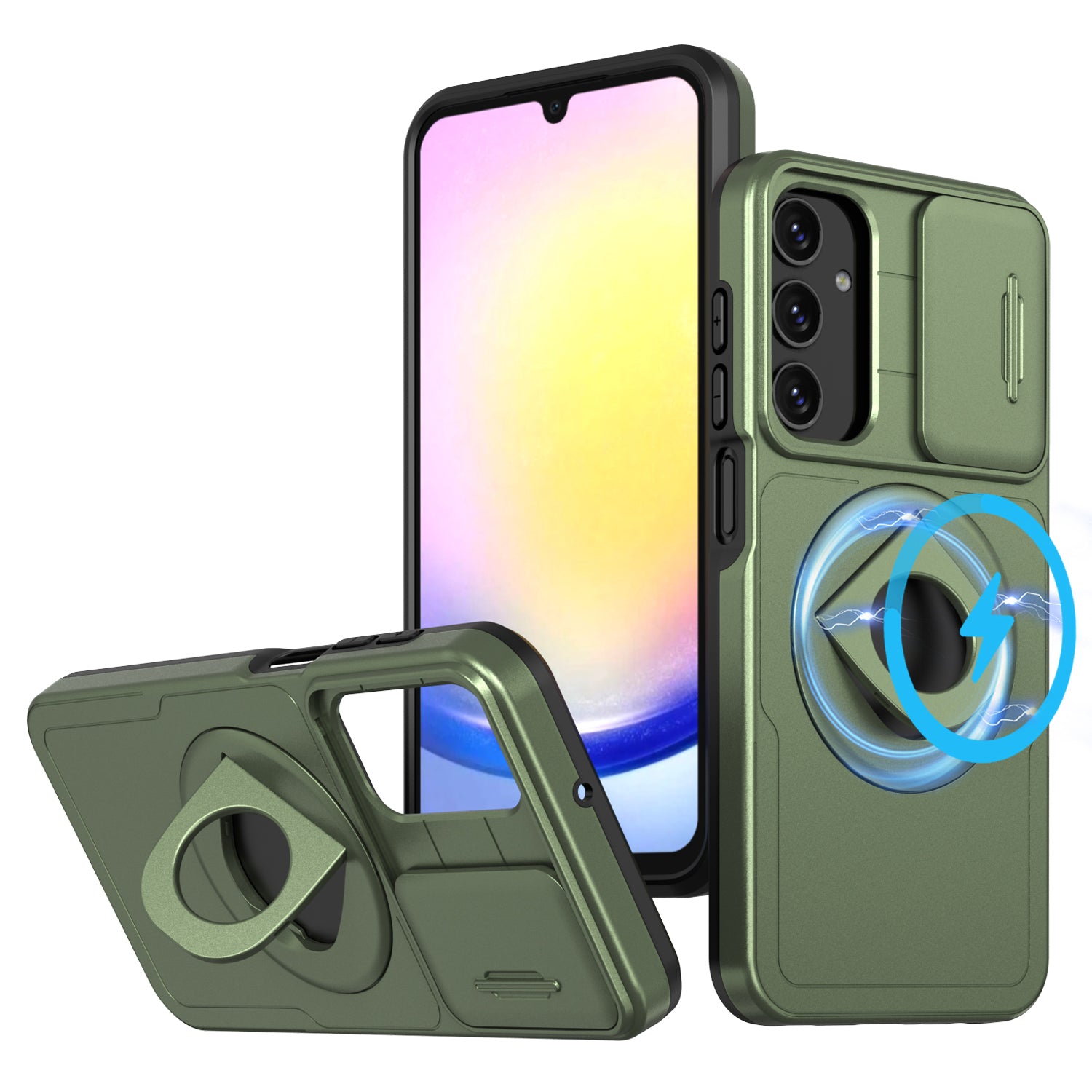 For Samsung Galaxy A25 5G (Global) (161.0 x 76.5 x 8.3mm) Case Kickstand TPU+PC Magnetic Phone Cover For Samsung Galaxy A25 5G (Global) (161.0 x 76.5 x 8.3mm) Case Kickstand TPU+PC Magnetic Phone Cover